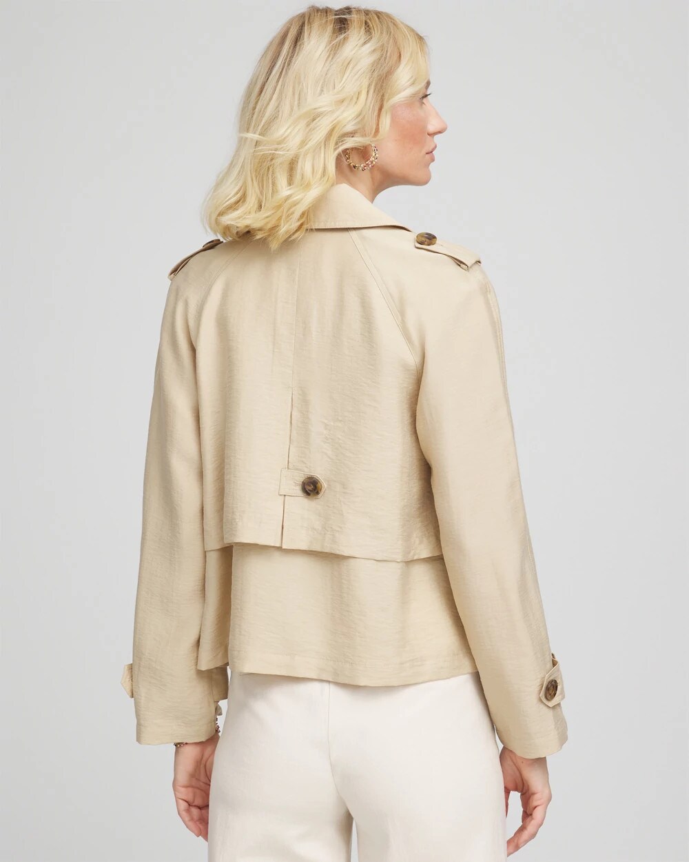 Double-Breasted Cropped Trench Coat