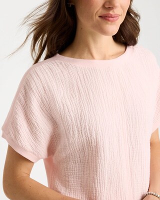 Zenergy® Gauze French Terry Mix Tee click to view larger image.