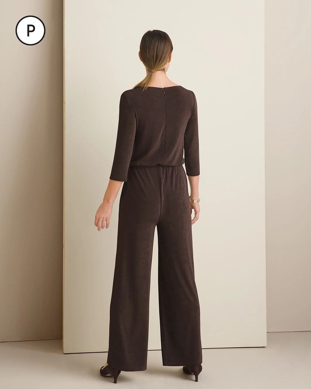 Travelers Classic Petite 3/4-Sleeve Jumpsuit