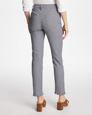 Pinnacle Stripe Girlfriend Ankle Jeans click to view larger image.