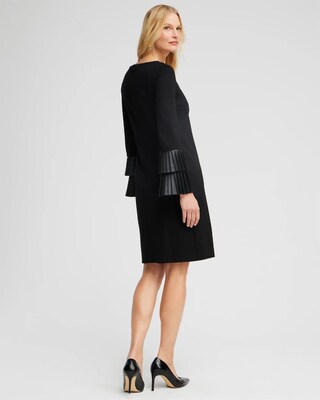 Ponte Faux Leather Cuff Dress