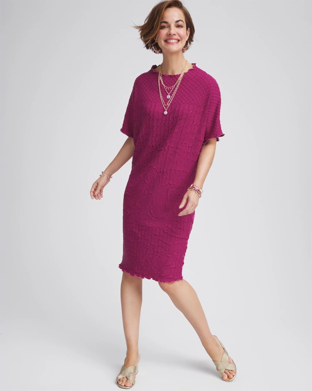 Travelers™ Collection Embossed Midi Dress