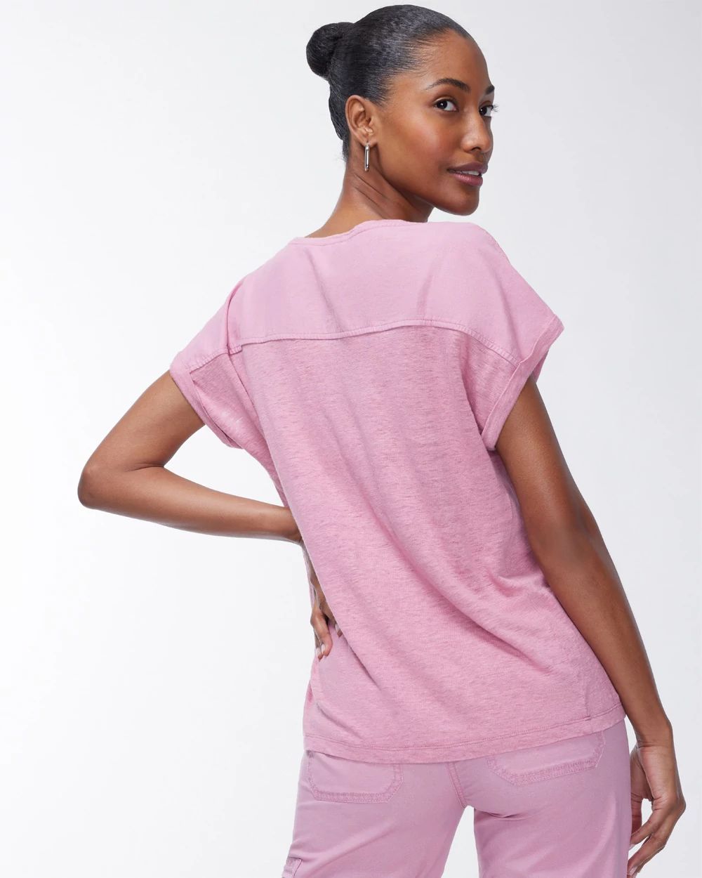 Linen Washed Seamed Tee