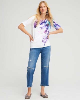 Cotton Stretch Abstract Knit Tee