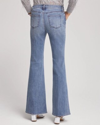 Petite Girlfriend Embellished Flare Jeans click to view larger image.