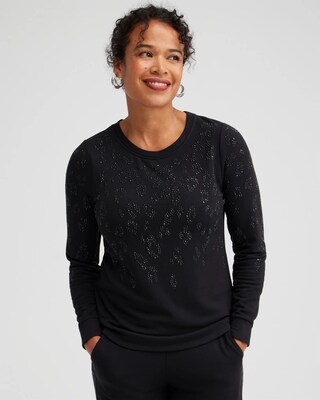 Zenergy® Embellished Animal Print Top
