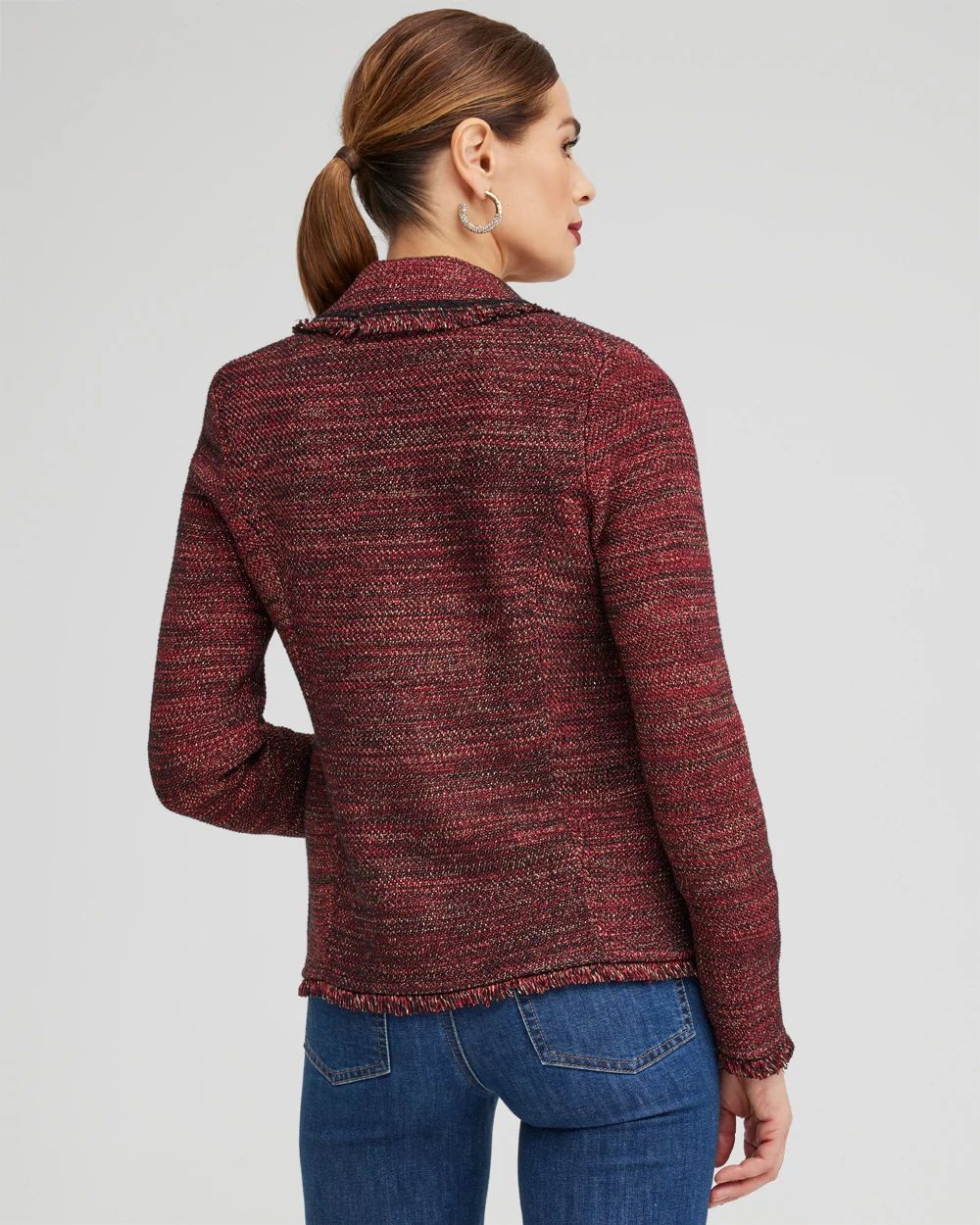 Tweed Lurex Cardigan Sweater