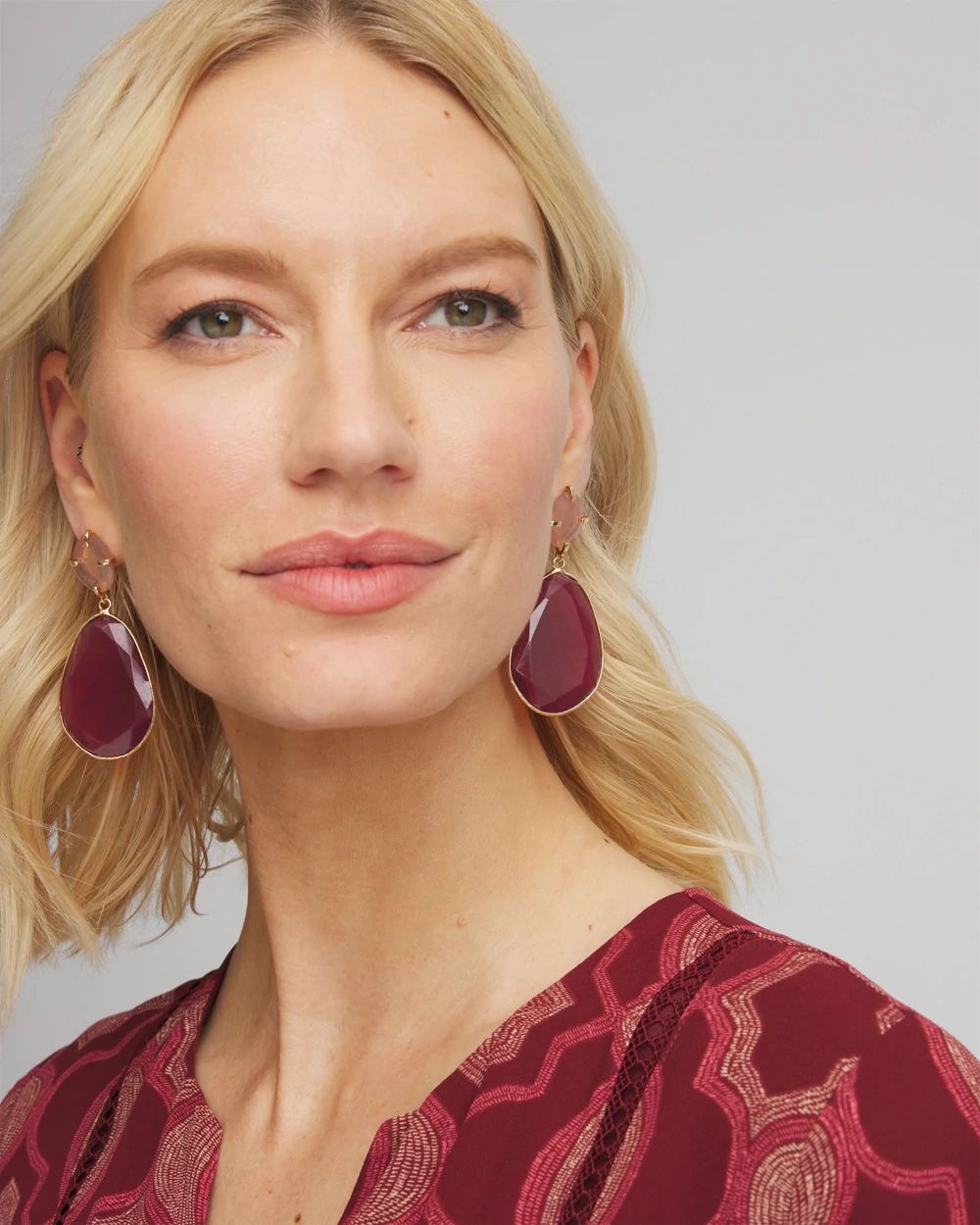 Pink Gem Drop Earrings