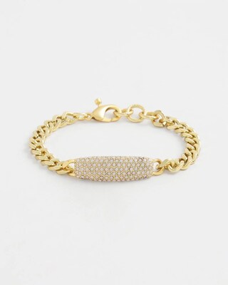 Gold Tone Pavé Bar Bracelet