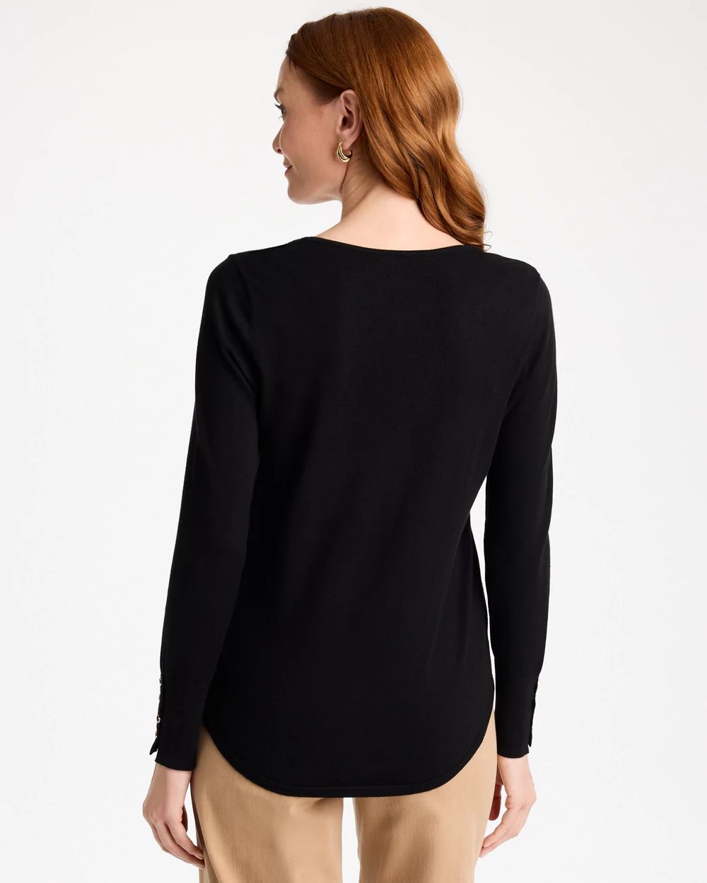 Ella V-Neck Pullover Sweater click to view larger image.
