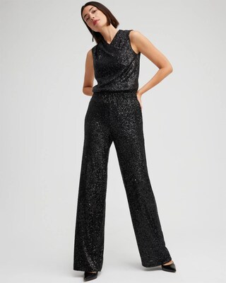 Black Label Sequin Wide Leg Pants