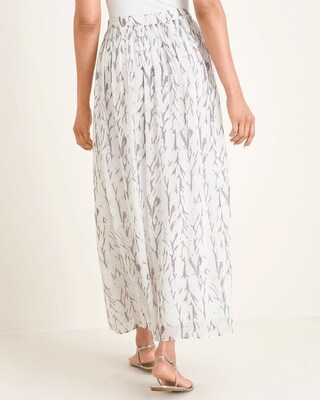 Gathered-Texture Chevron Print Maxi Skirt