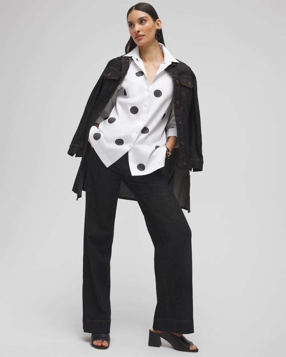 No Iron™ Stretch Polka Dot Tunic