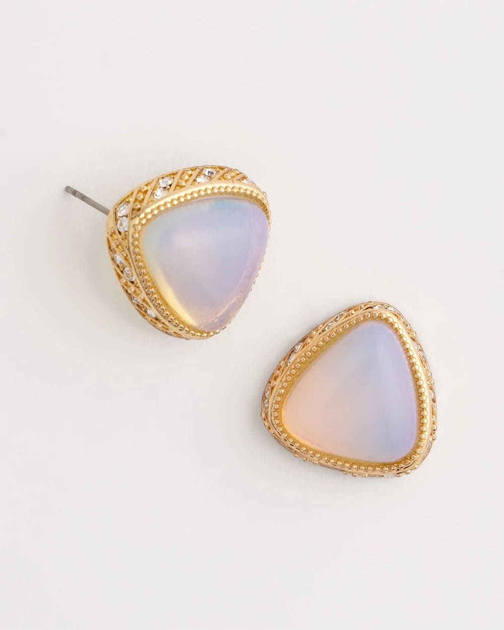 Faux Opal Stud Earrings click to view larger image.