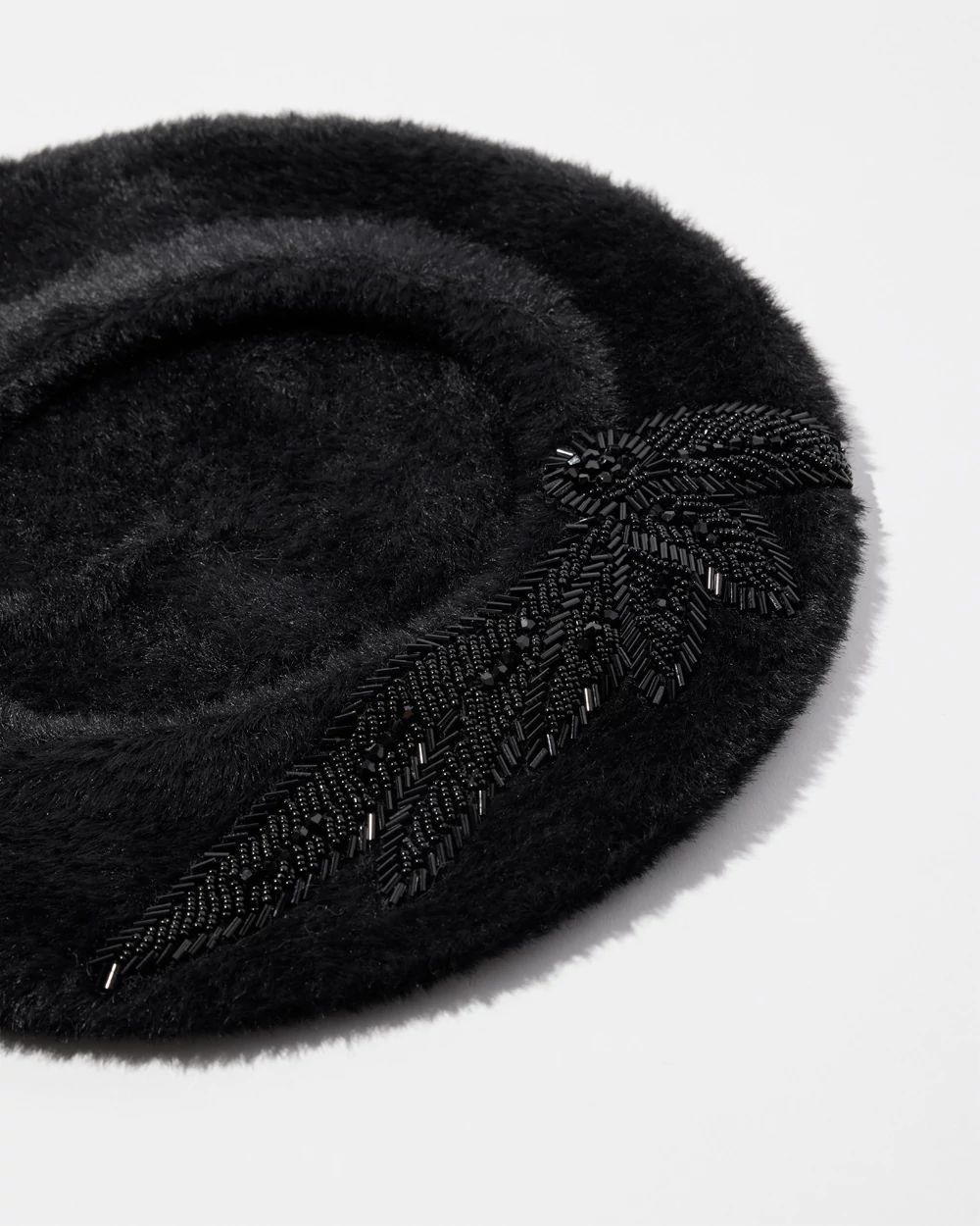 Embellished Faux Fur Beret