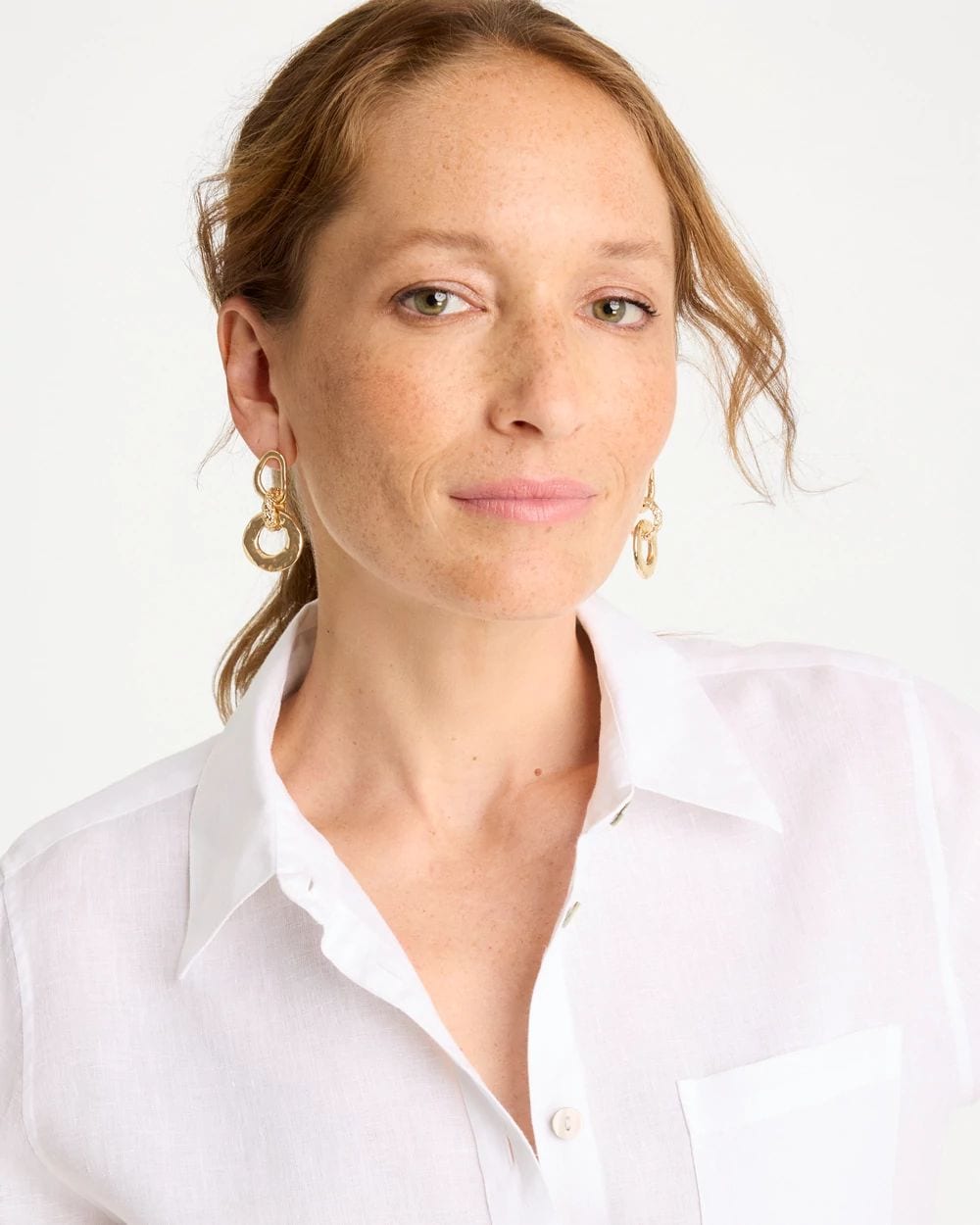 Golden Link Drop Earrings