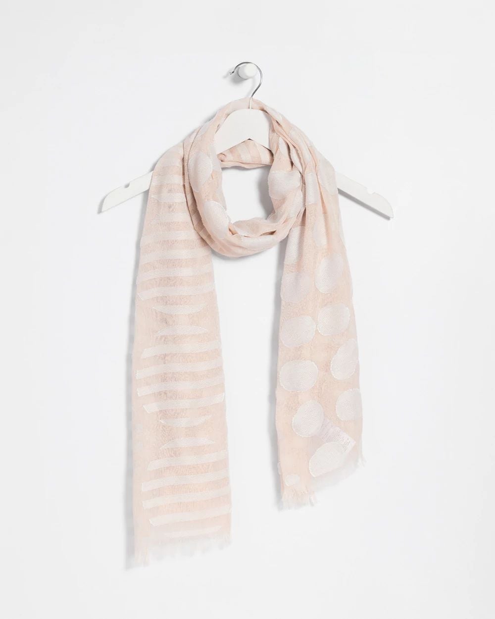 Neutral Polka Dot Oblong Scarf