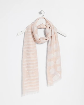 Neutral Polka Dot Oblong Scarf
