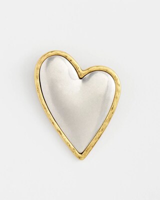 Mixed Metal Heart Brooch