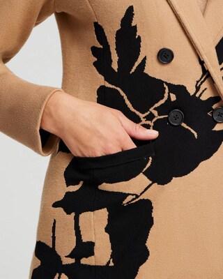 Leaf Print Cardigan Jacket