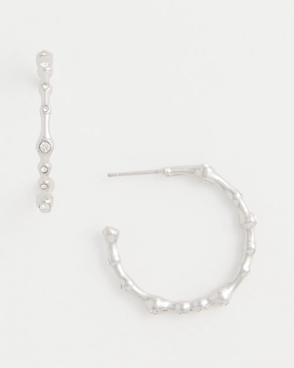 Silvertone Front-To-Back Hoop Earrings