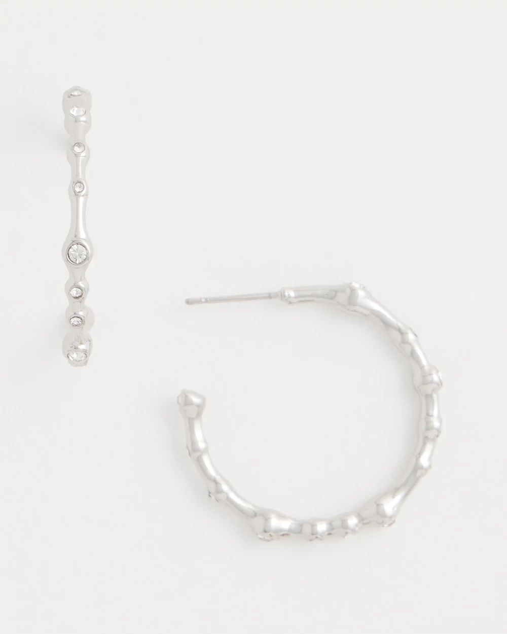 Silvertone Front-To-Back Hoop Earrings