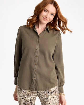 Denim Puff Sleeve Shirt