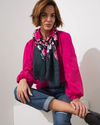Floral Print Oblong Scarf