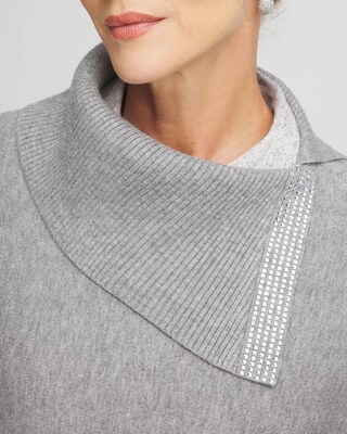 Embellished Cashmere Blend Poncho click to view larger image.