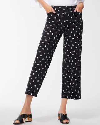 Brigitte Dot Print Wide Leg Cropped Pants