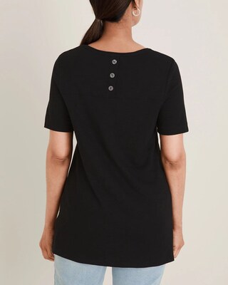 Button-Back Slub Tee