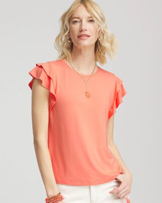 Touch of Cool™ Flutter Sleeve Tee