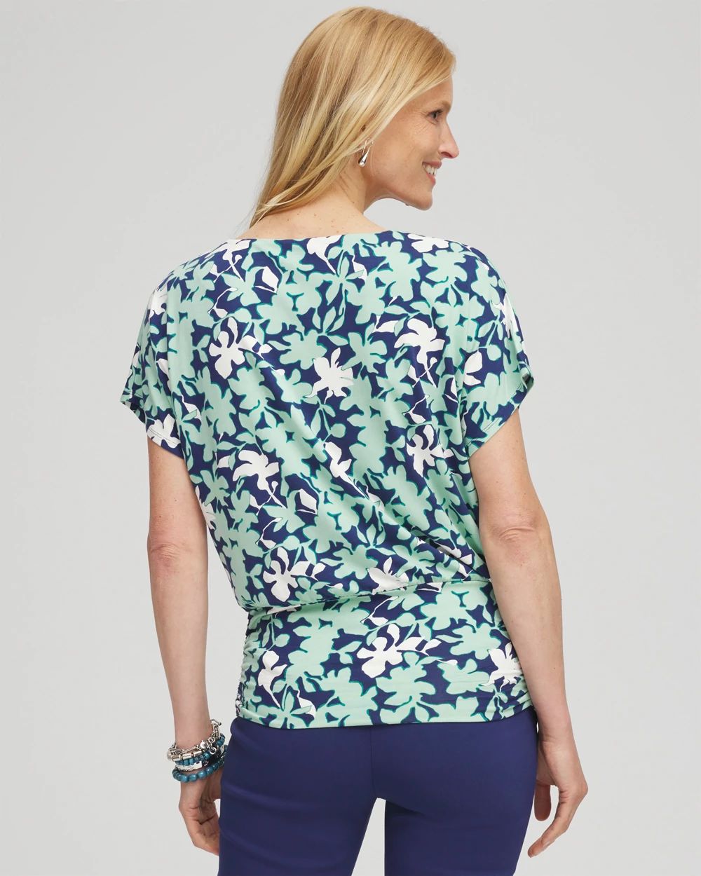 Touch of Cool™ Floral Banded Hem Top