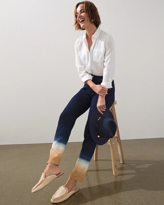 Girlfriend Ombre Dip Dye Ankle Jeans