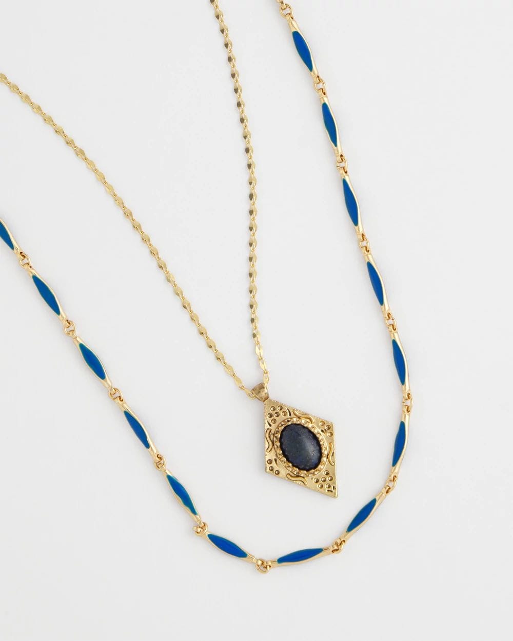 Double-Strand Sodalite Pendant Necklace click to view larger image.