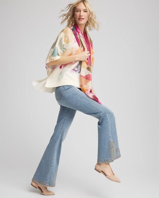 Crewneck Floral Poncho click to view larger image.