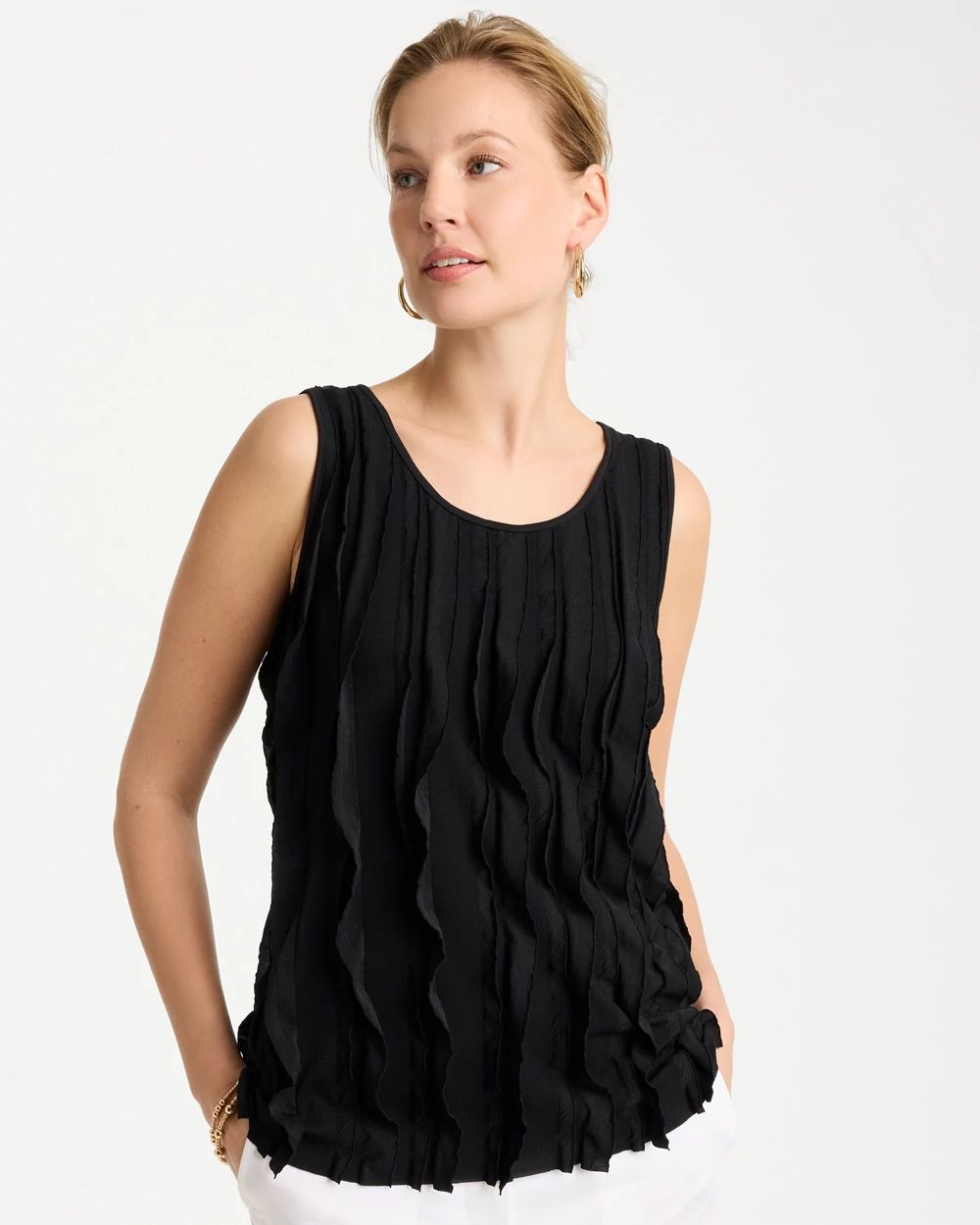 3-D Ruffled Tank