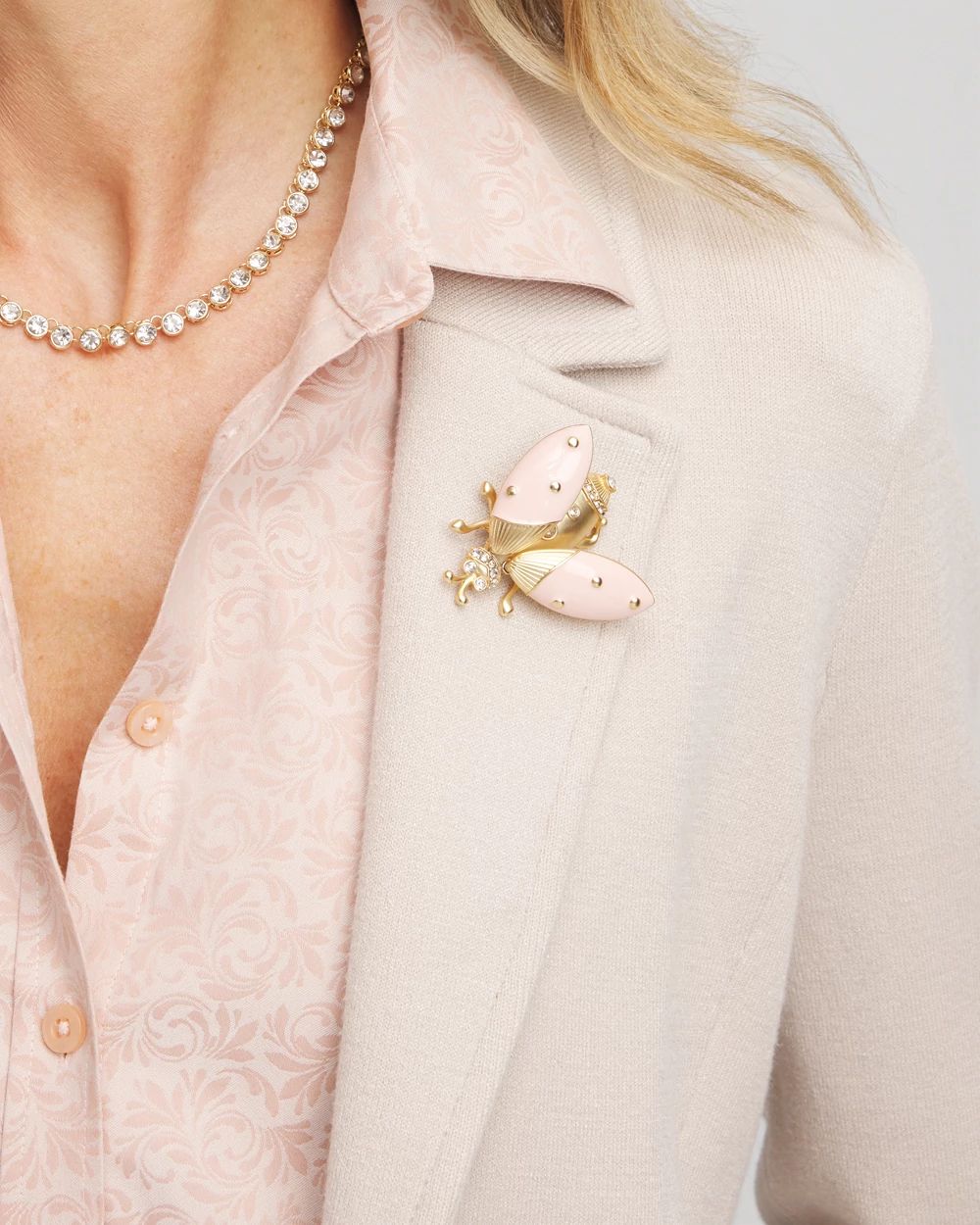 Pink Bug Brooch