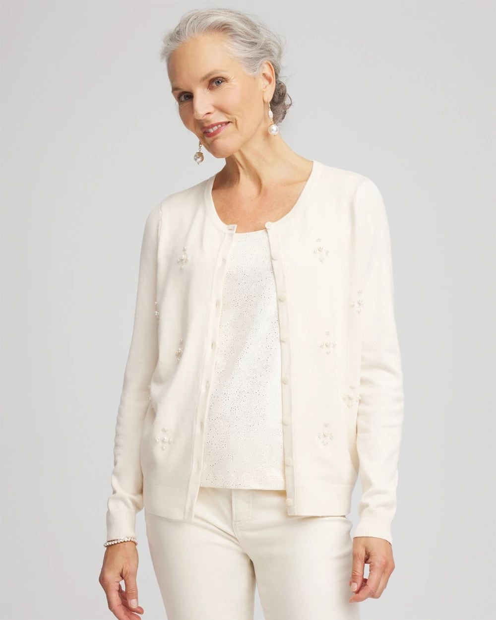 Ella Embellished Crewneck Cardigan