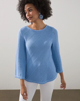 Crew Neck Fringe Hem Sweater