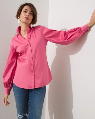 Poplin Billow Sleeve Top
