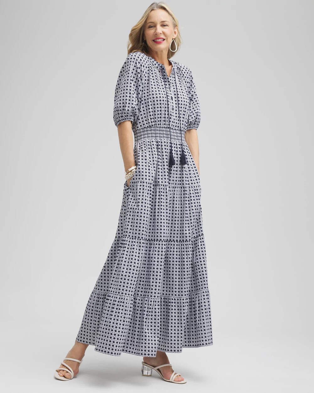 Poplin Basket Weave Maxi Dress