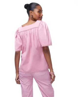 Gauze Square Neck Top