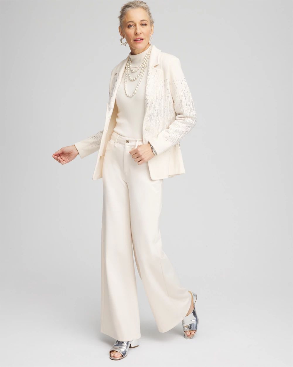Embellished Sweater Blazer