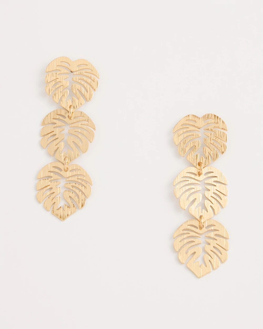 Palm Frond Linear Drop Earrings
