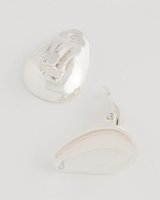 Silvertone Stud Clip-On Earrings click to view larger image.