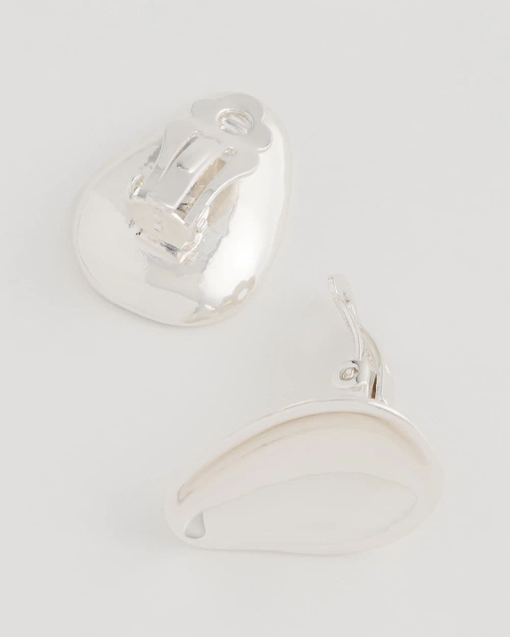 Silvertone Stud Clip-On Earrings