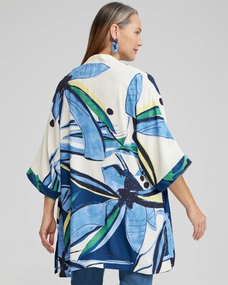 Floral Print Long Kimono