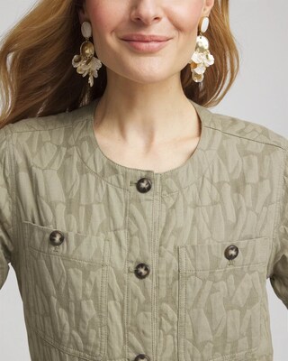 Jacquard Gauze Belted Field Jacket click to view larger image.