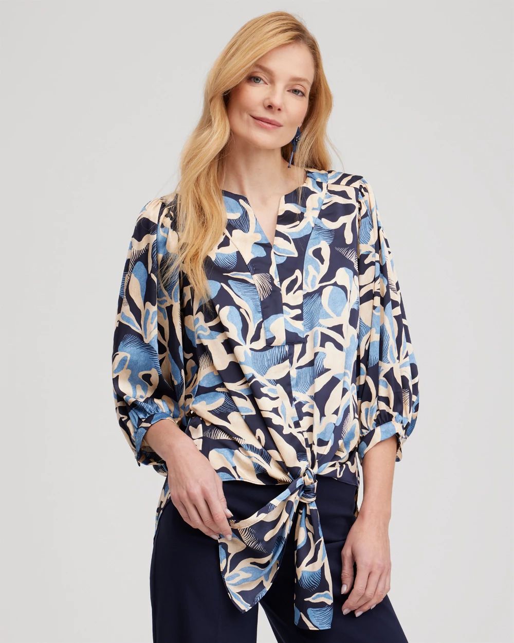Floral Tie-Front Shirt